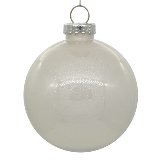 Vickerman 4.75" White Ball Christmas Ornaments, 4ct.
